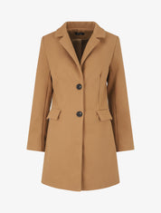 Manteau long croisé boutonné - Camel - 1
