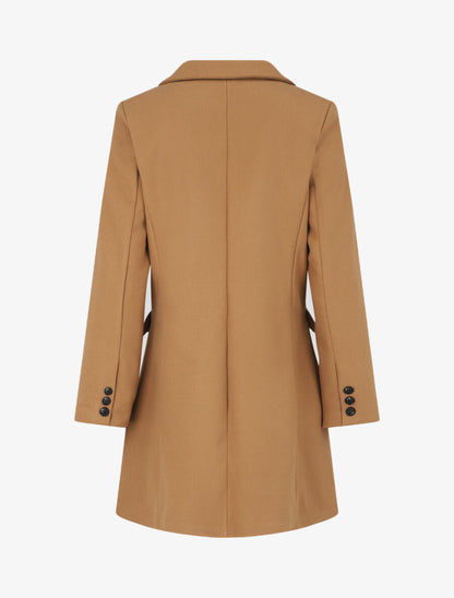Manteau long croisé boutonné - Camel - 2
