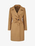 Manteau long ceinturé à col cranté - Camel - 1