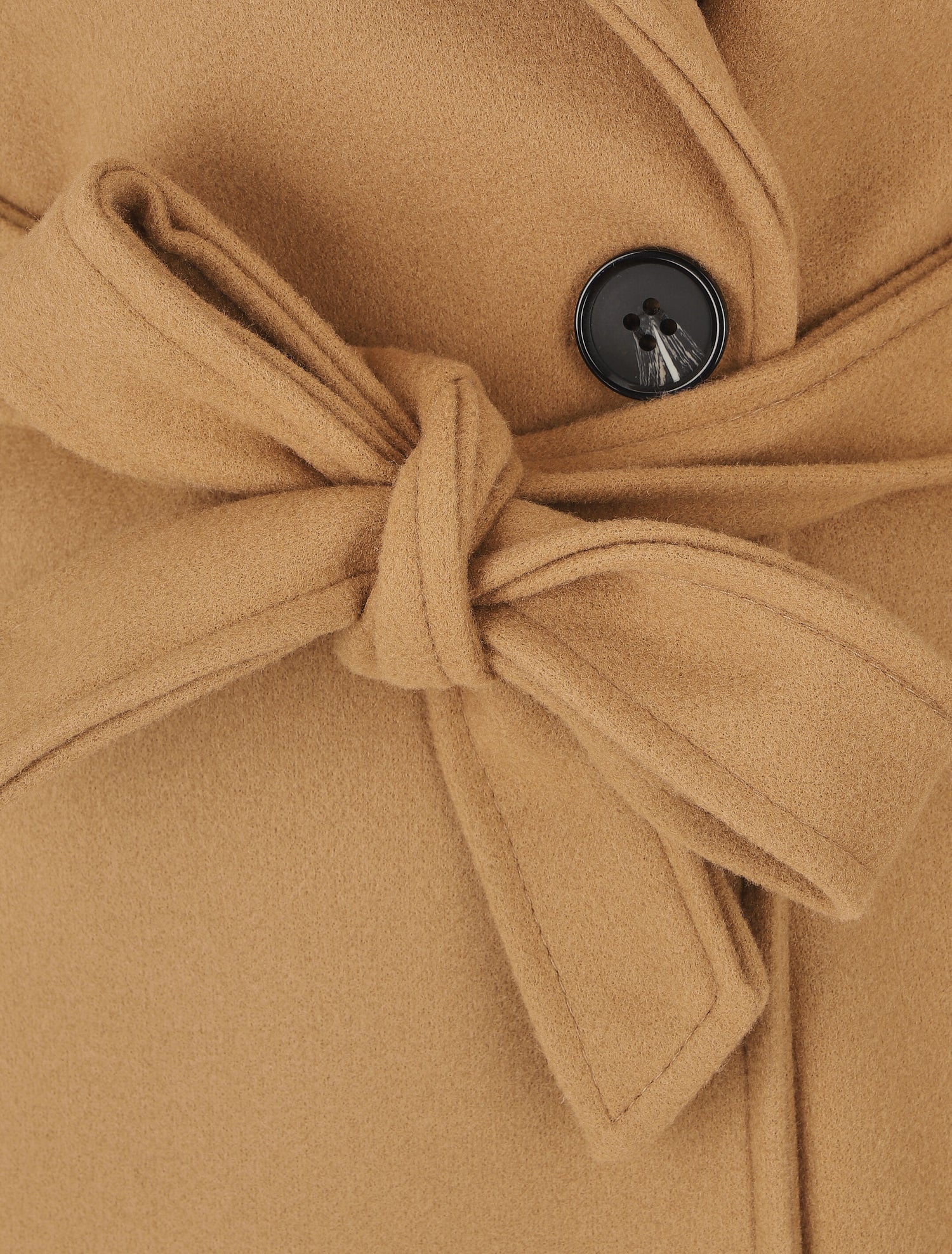 Manteau long ceinturé à col cranté - Camel - 3