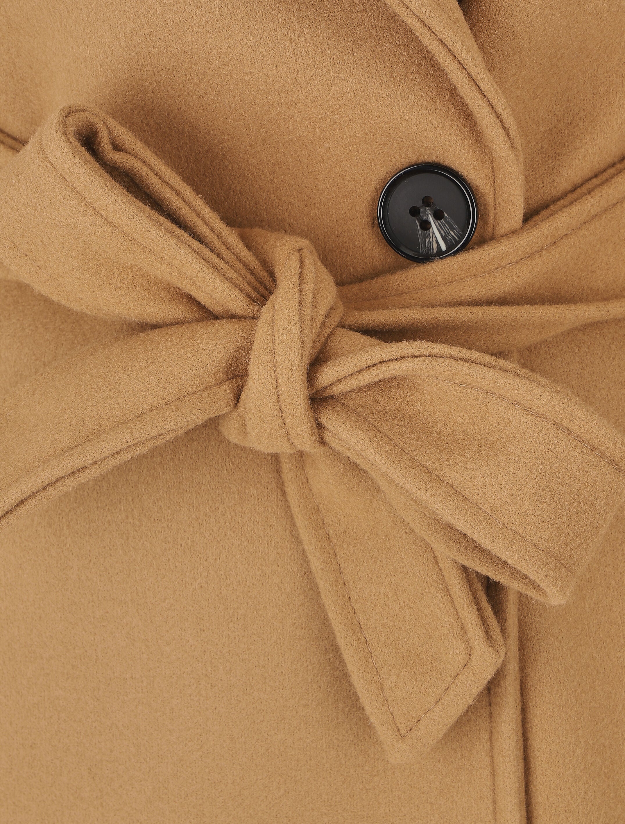 Manteau long ceinturé à col cranté - Camel - 3