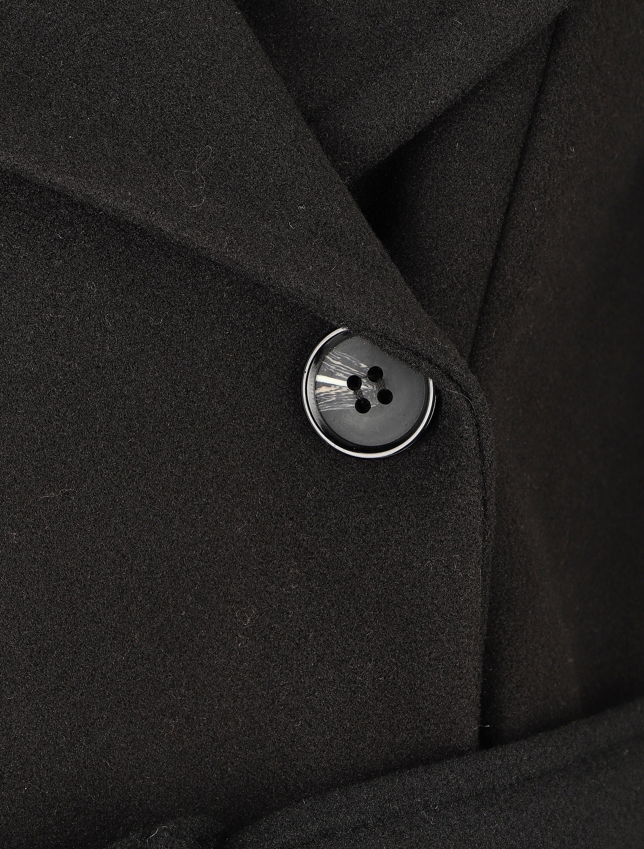 Manteau long col montant - Noir - 3