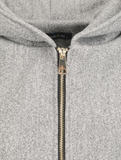 Manteau zippé à capuche - Gris - 3