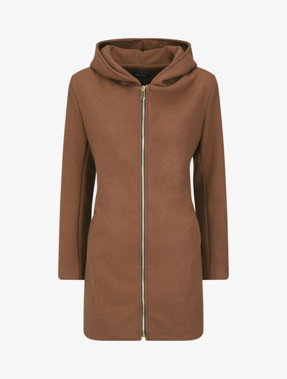 Manteau zippé à capuche - Marron - 4