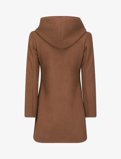 Manteau zippé à capuche - Marron - 2