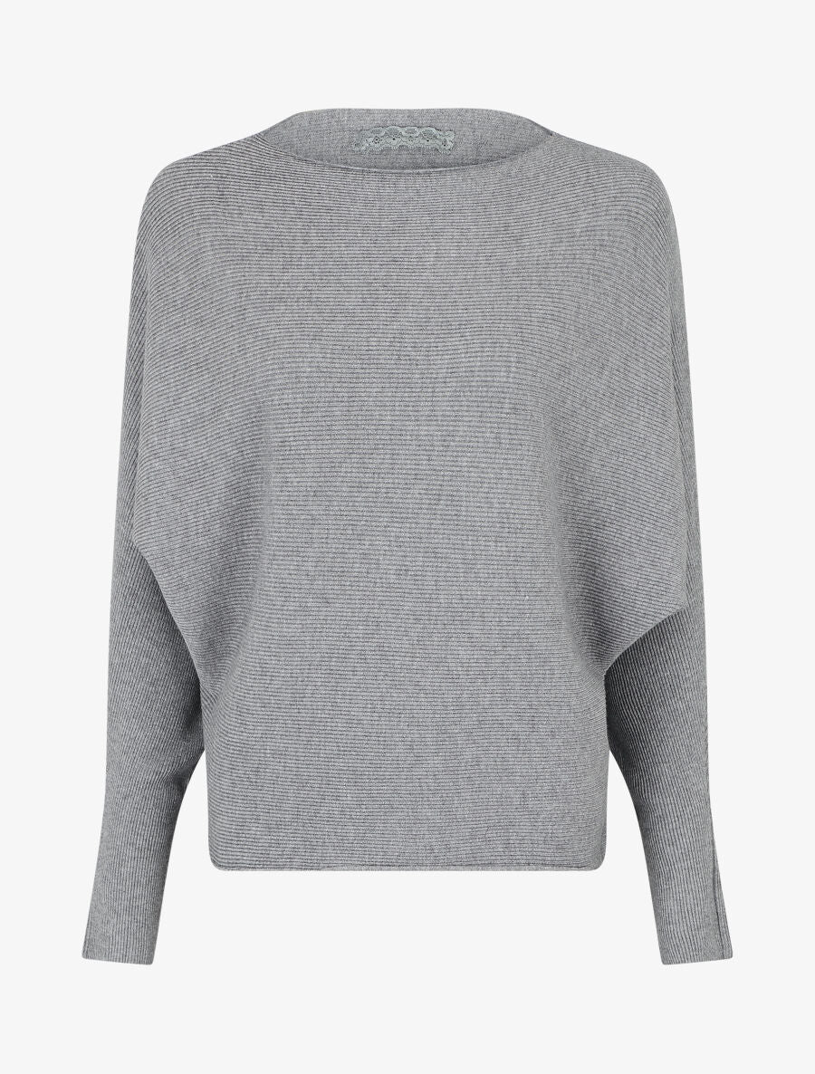 Pull col bateau ajusté - Gris - 1