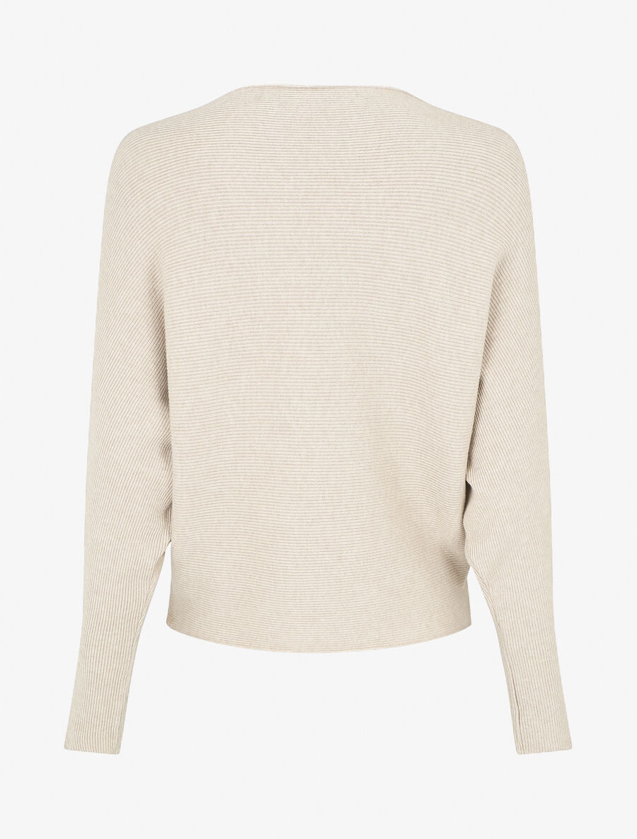 Pull col bateau ajusté - Beige - 2