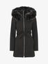Manteau ajusté à capuche amovible - Noir - 1