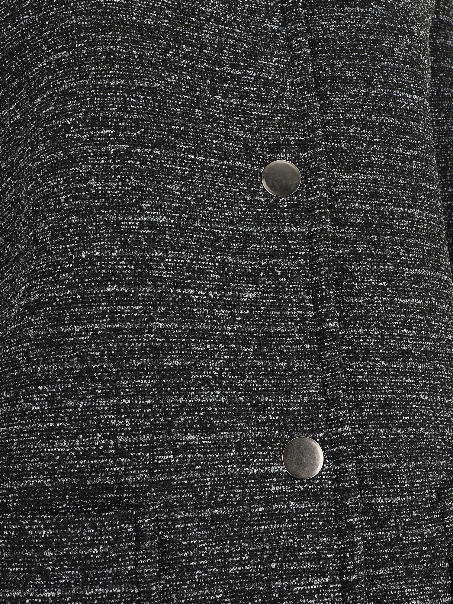 Manteau mi-long chiné à capuche - Noir - 3