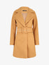 Manteau long ceinturé à col cranté - Camel - 5