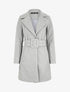 Manteau long ceinturé à col cranté - Gris - 1