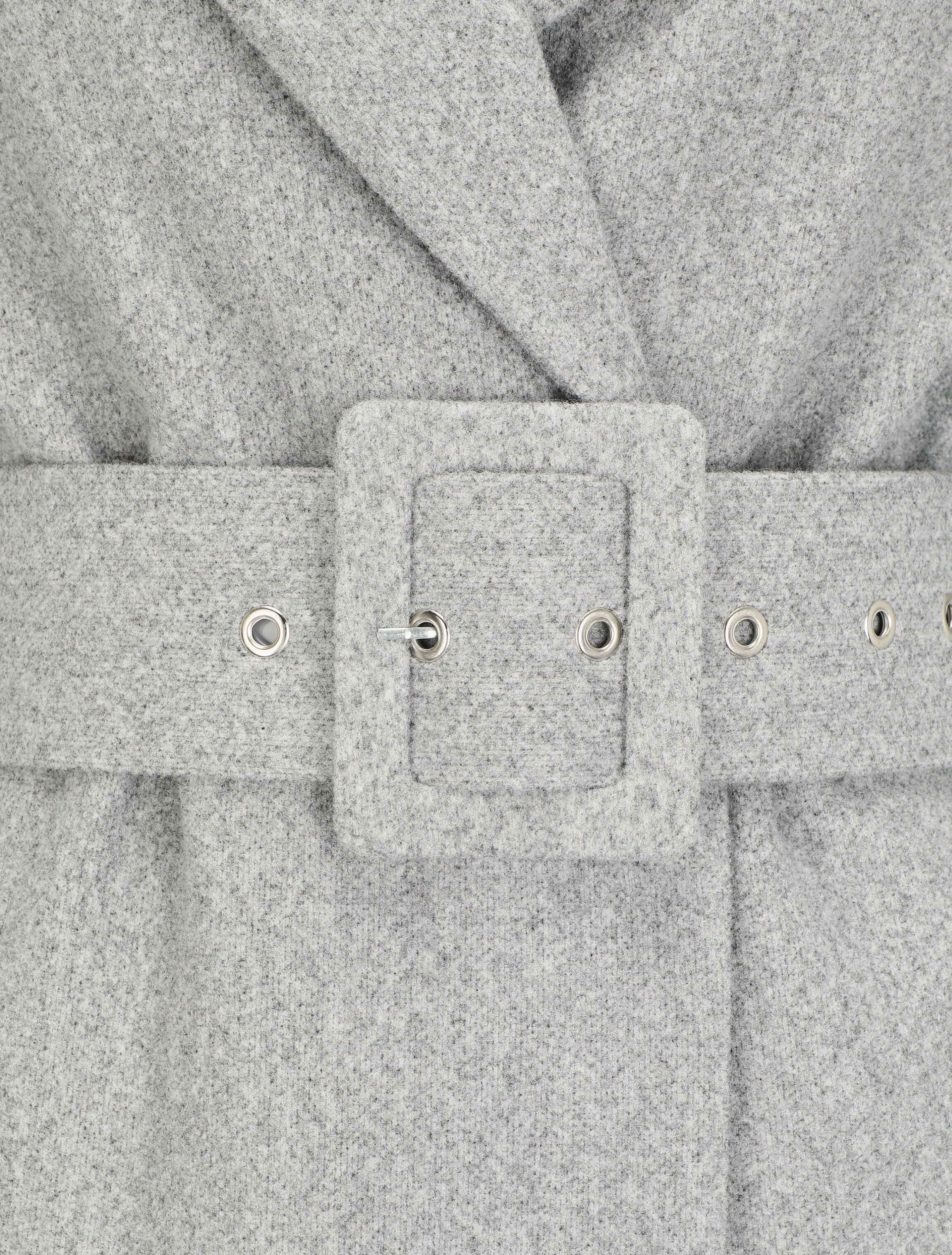 Manteau long boutonné et ceinturé - Gris - 3
