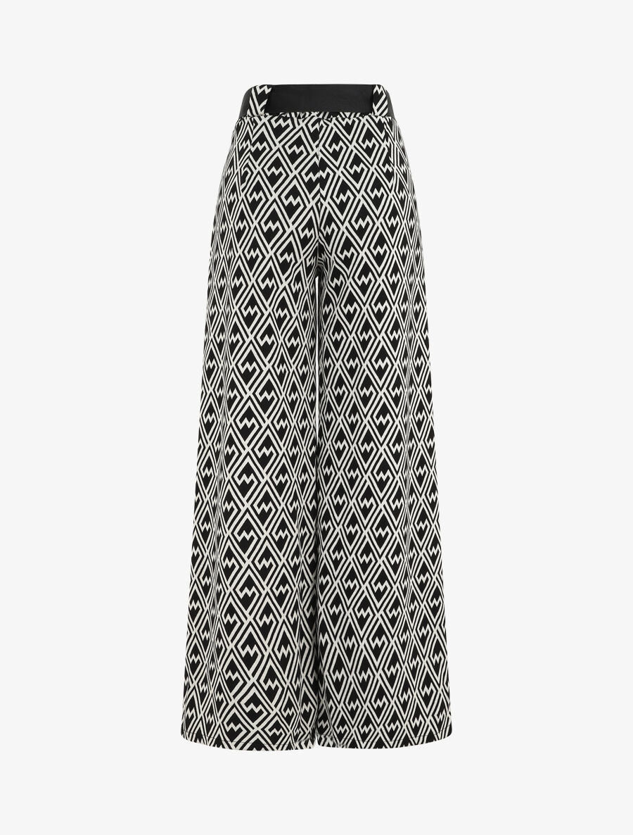 Pantalon ample à imprimé graphique - Noir - 2