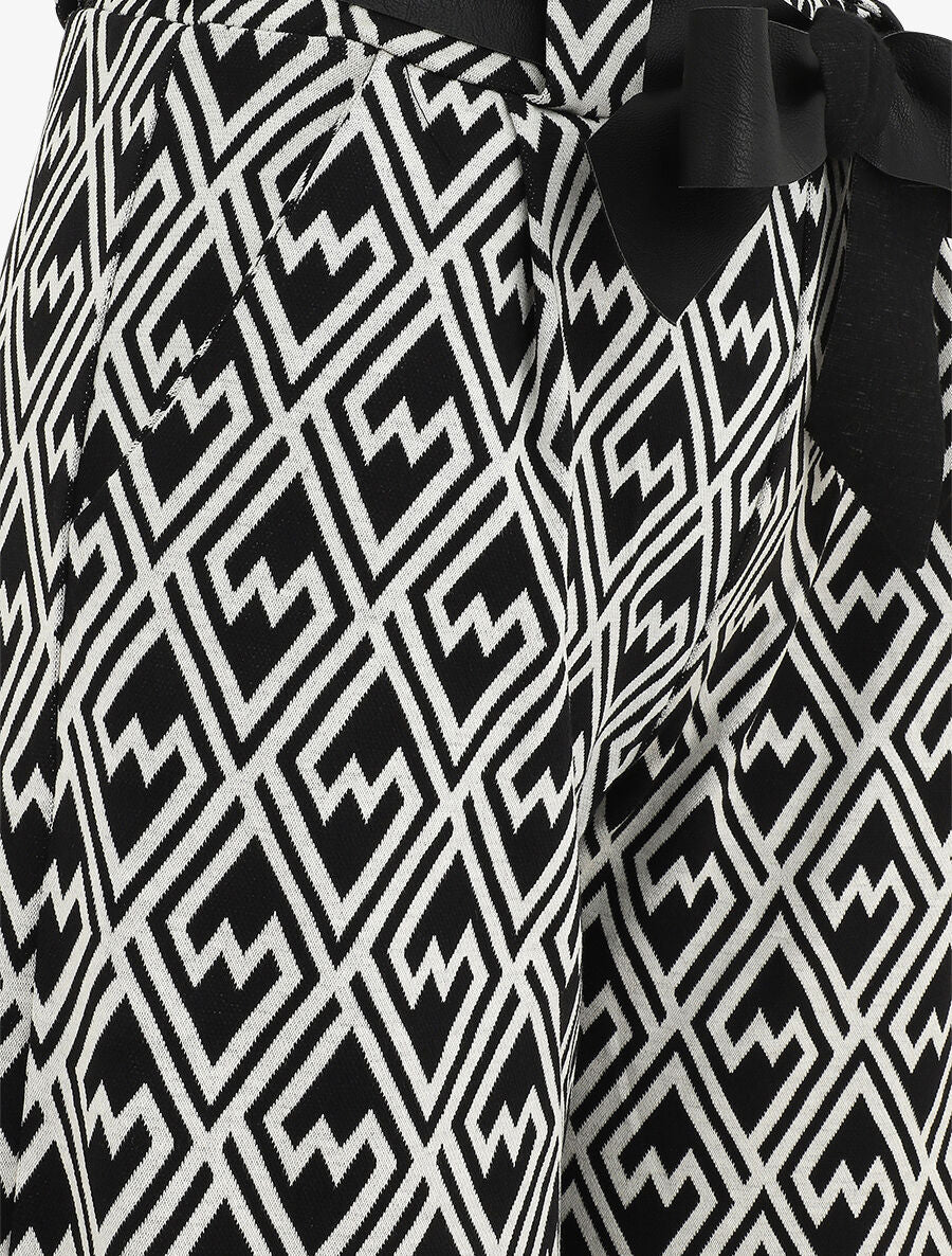 Pantalon ample à imprimé graphique - Noir - 3