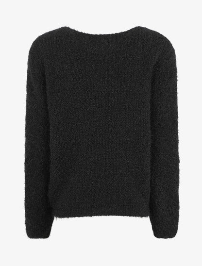 Pull uni duveteux - Noir - 2