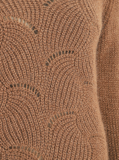 Pull uni duveteux - Camel - 3