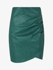 Jupe en simili effet grainé - Vert sapin - 1