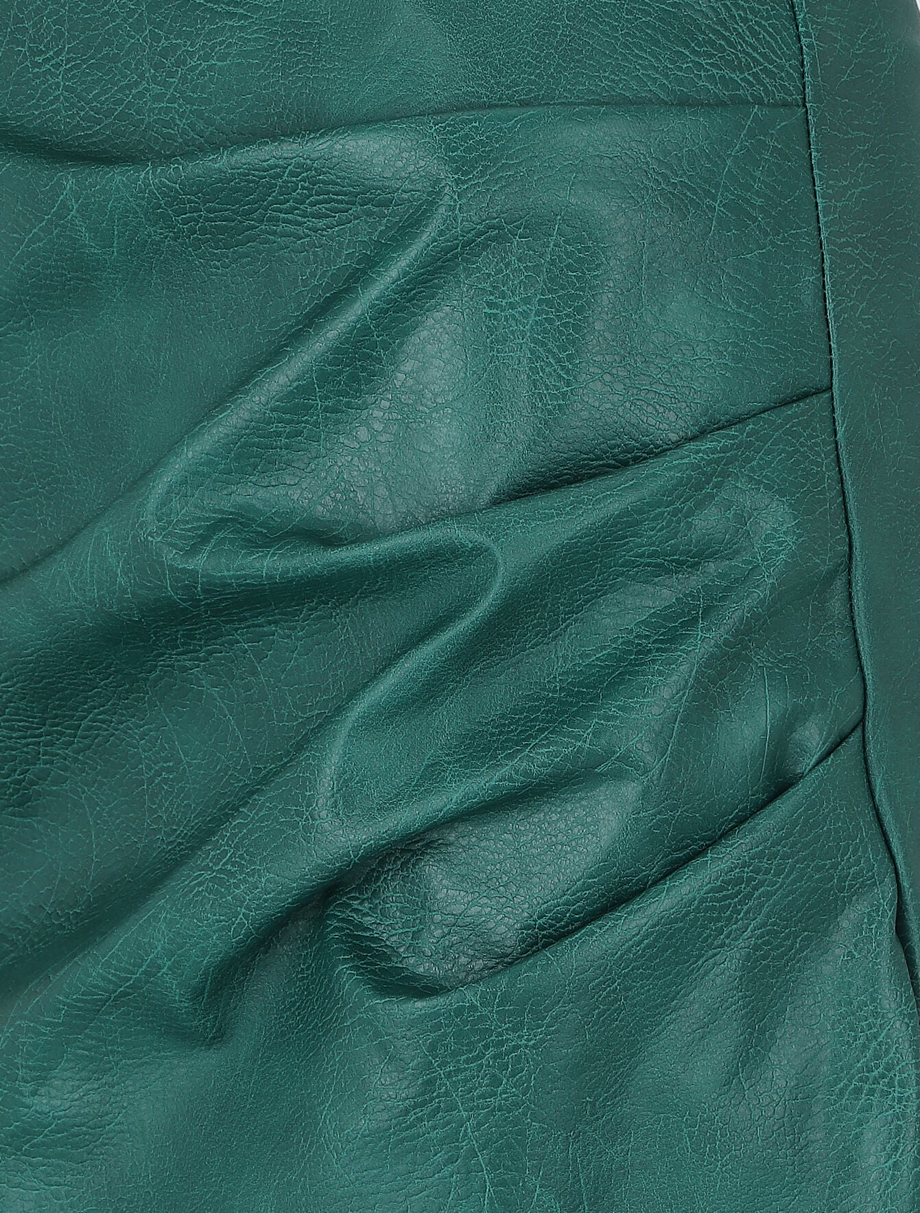 Jupe en simili effet grainé - Vert sapin - 3