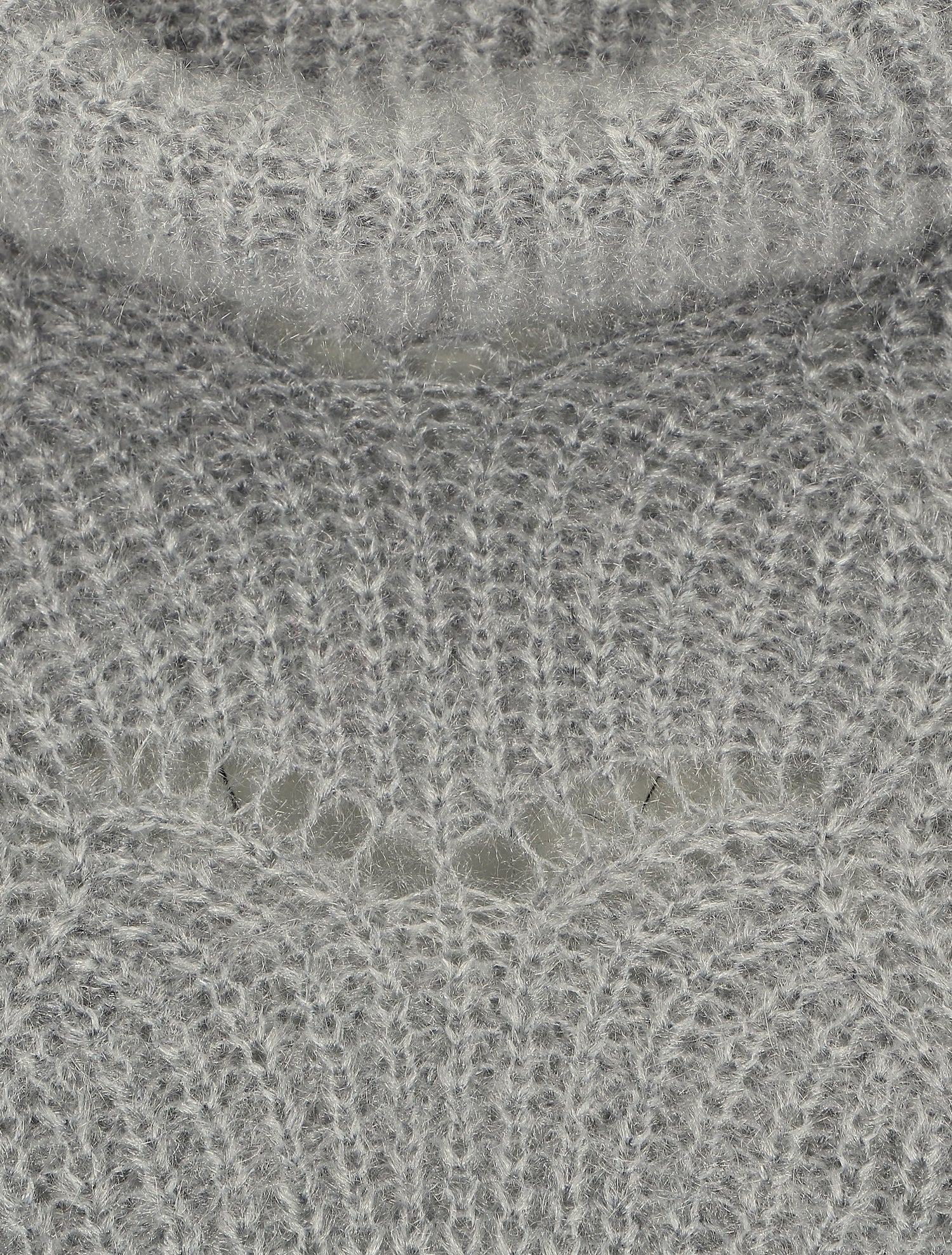 Pull duveteux à col roulé - Gris - 3