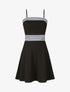 Robe patineuse à buste et taille rayés - Noir - 4