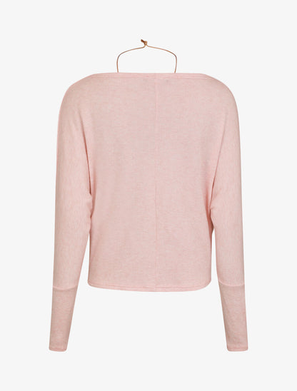 Pull fin ample col bénitier - Rose - 2