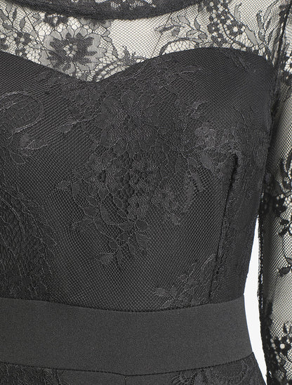 Combinaison à manches en dentelle - Noir - 3
