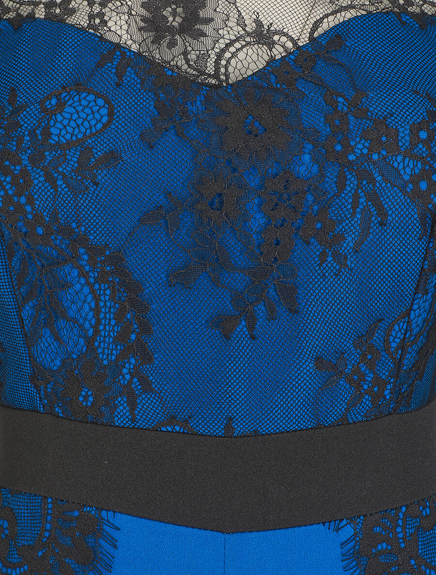 Combinaison à manches en dentelle - Bleu roi - 3