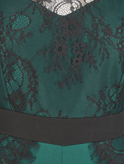 Combinaison à manches en dentelle - Vert sapin - 3
