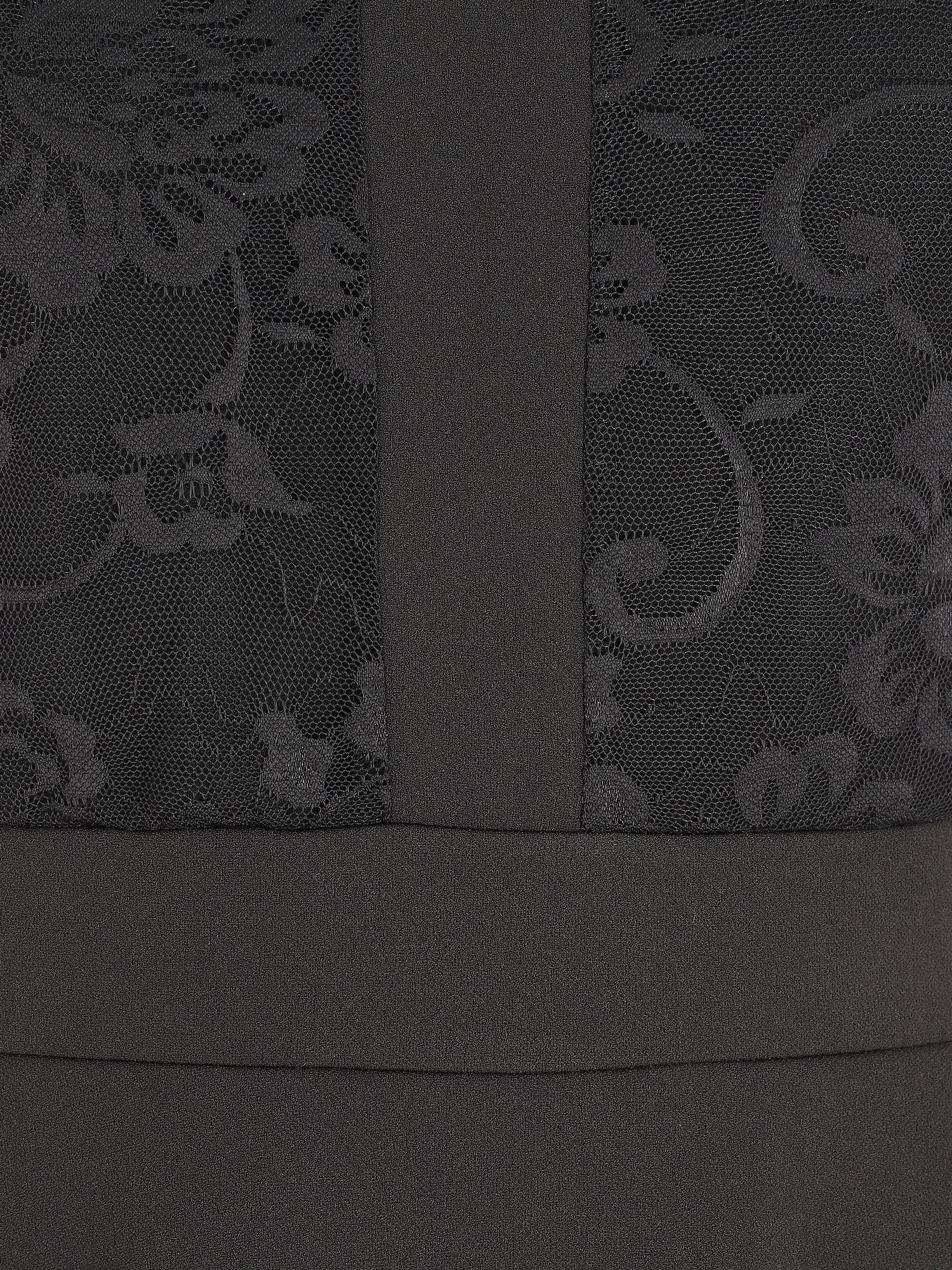 Robe courte patineuse à dentelle - Noir - 3