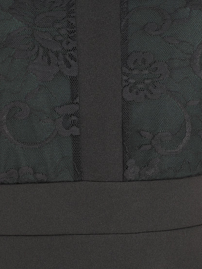 Robe courte patineuse à dentelle - Vert foncé - 3