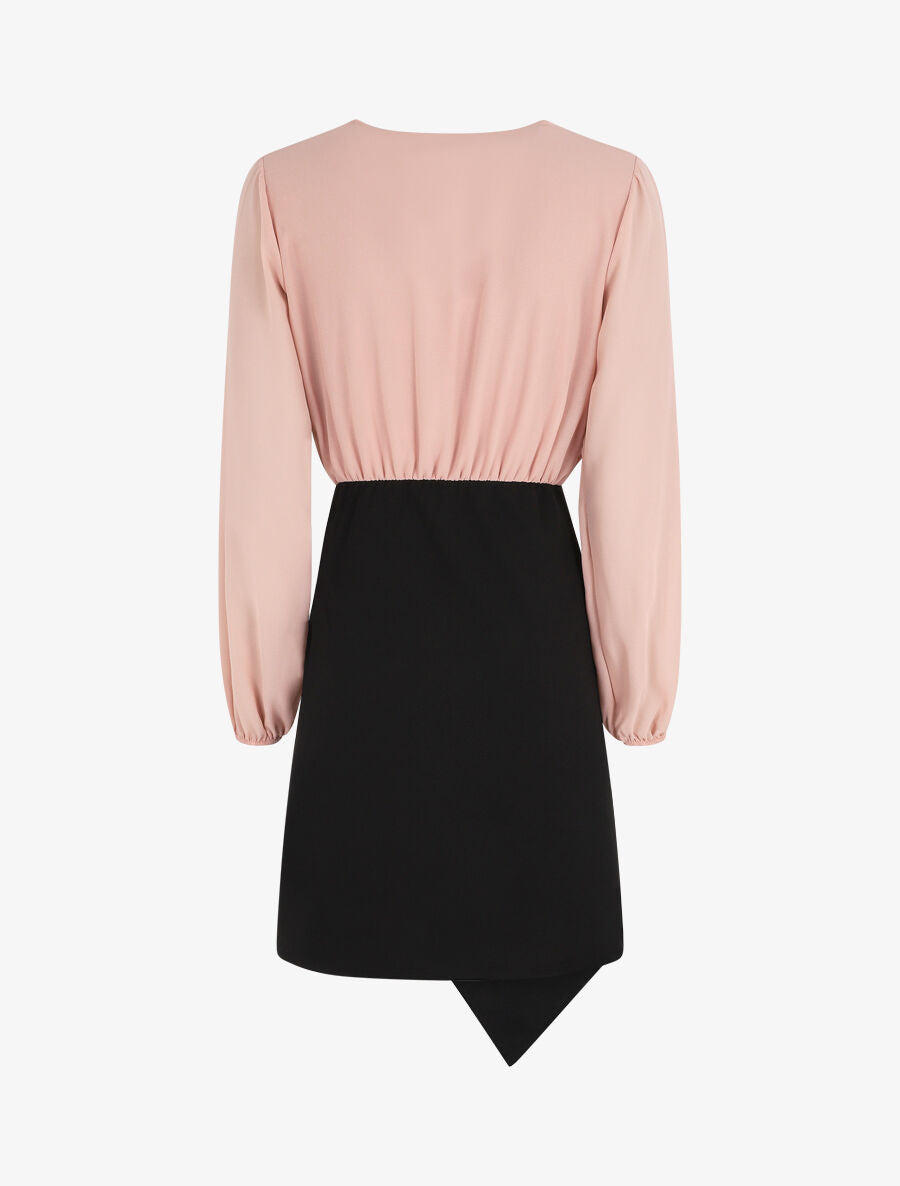 Robe drapée style portefeuille - Rose/noir - 2