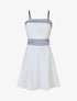 Robe patineuse à buste et taille rayés - Blanc - 1