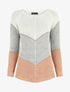 Pull en maille à motif V irisés - Blanc - 1