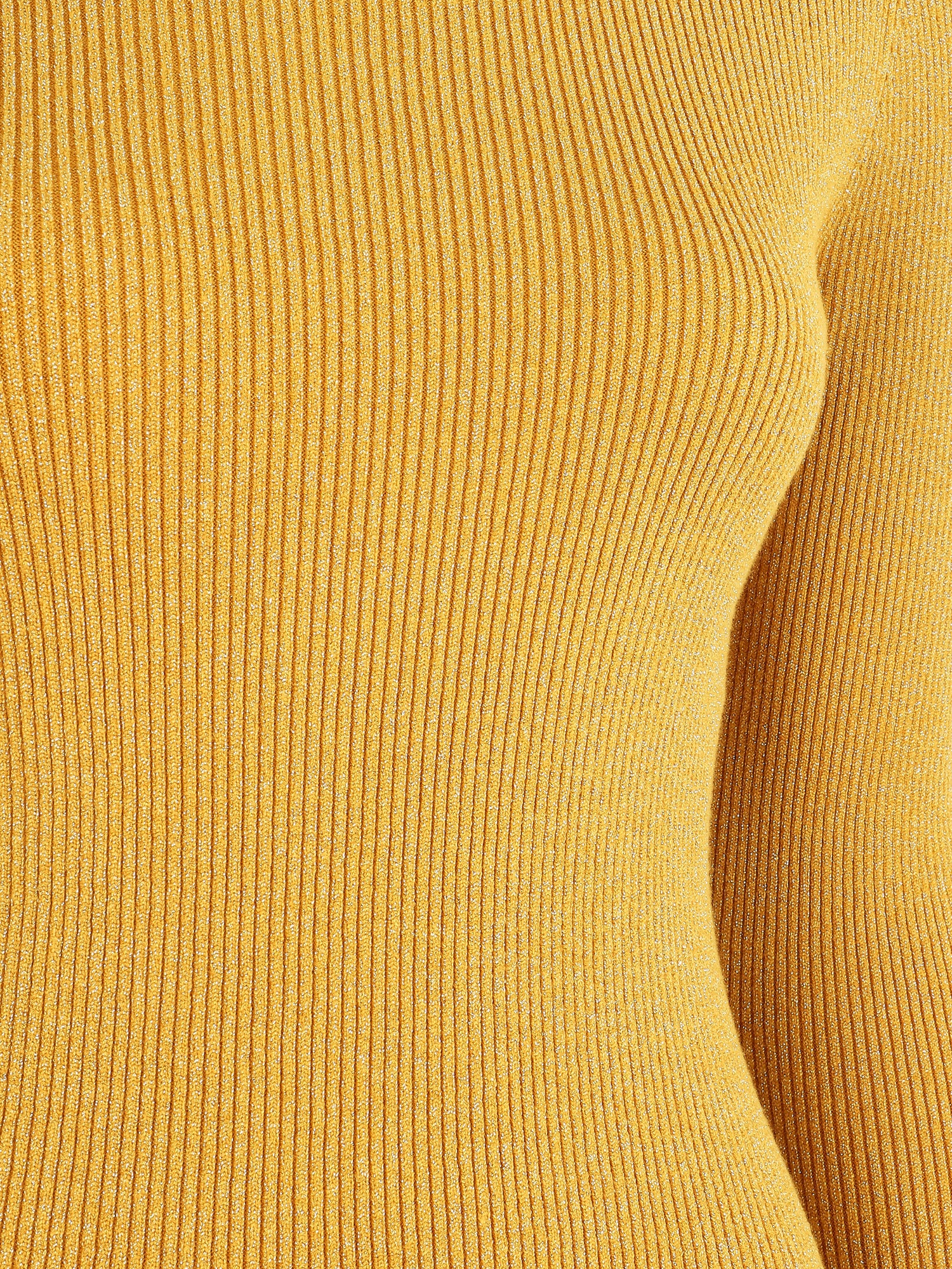 Pull col roulé ajusté et irisé - Moutarde - 3