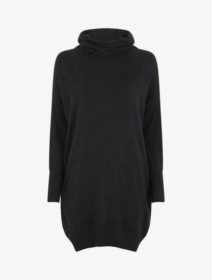 Robe pull ample à col roulé - Noir - 4