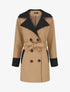 Manteau mi-long en laine mélangée - Camel - 5