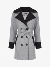 Manteau mi-long en laine mélangée - Gris - 5