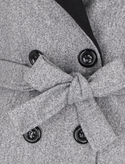 Manteau mi-long en laine mélangée - Gris - 3
