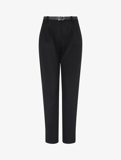 Pantalon épais uni coupe droite - Noir - 4