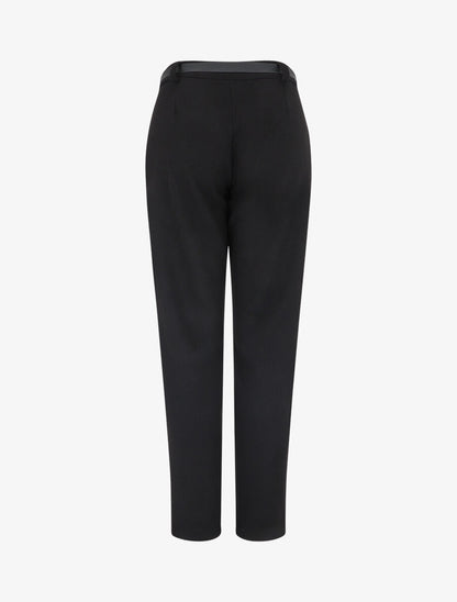 Pantalon épais uni coupe droite - Noir - 2