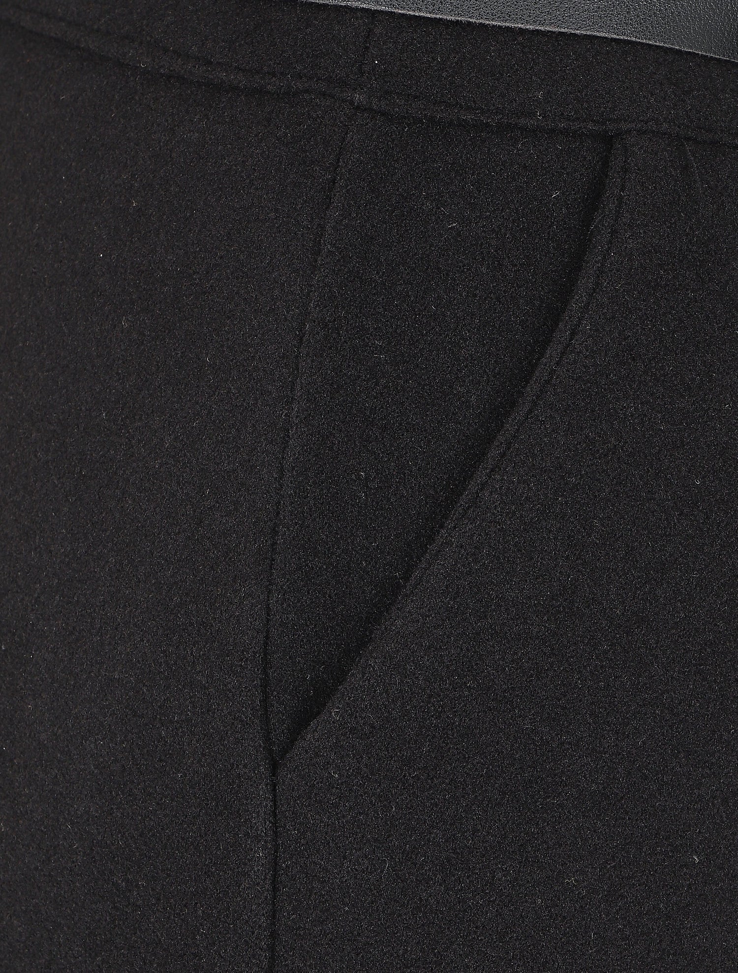 Pantalon épais uni coupe droite - Noir - 3