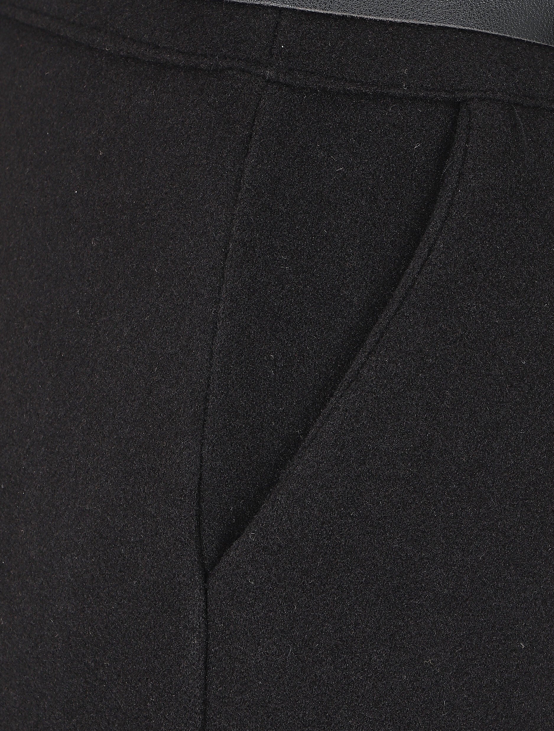 Pantalon épais uni coupe droite - Noir - 3