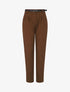 Pantalon épais uni coupe droite - Marron - 1
