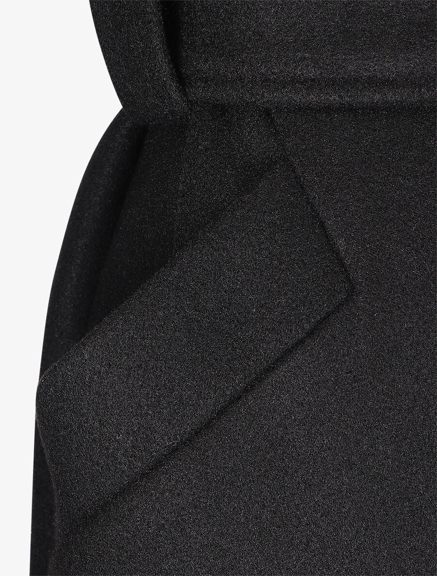 Manteau long ceinturé - Noir - 3