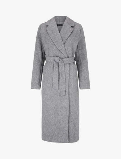Manteau long ceinturé - Gris - 5