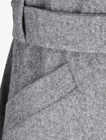 Manteau long ceinturé - Gris - 3