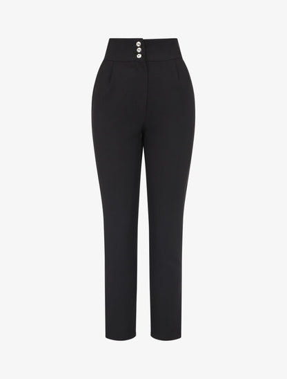 Pantalon classique coupe droite - Noir - 1