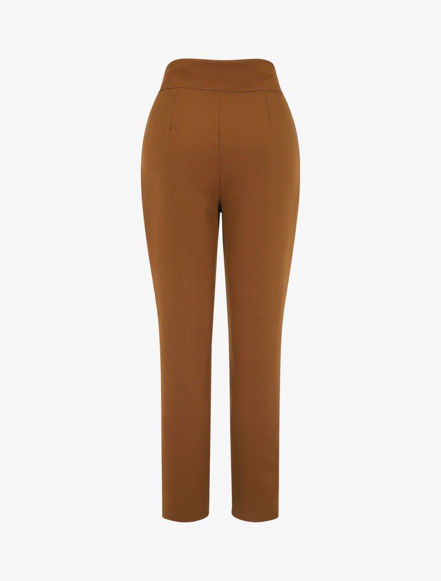 Pantalon classique coupe droite - Marron - 2