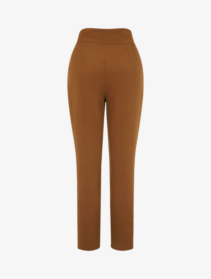 Pantalon classique coupe droite - Marron - 2