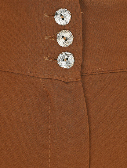 Pantalon classique coupe droite - Marron - 3